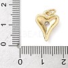 Brass Cubic Zirconia Heart Charms LS-KK-K368-47G-3