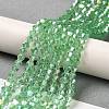 Transparent Electroplate Glass Beads Strands EGLA-A039-T6mm-B24-4