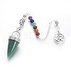 Chakra Jewelry Natural Green Aventurine Cone Dowsing Pendulums G-G771-E05-2