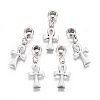Antique Silver Plated Alloy European Dangle Charms MPDL-L028-05AS-1
