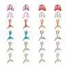 32Pcs 12 Styles Fishtail Shape Transparent Acrylic & Resin Pendants TACR-TA0001-16-4