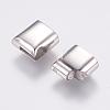 Tarnish Resistant Rectangle 304 Stainless Steel Magnetic Clasps with Glue-in Ends STAS-M195-11-4