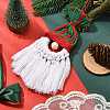 Christmas Handmade Woven Macrame Cotton Thread Santa Claus Pendant Decorations HJEW-JM02455-04-2