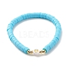 Handmade Polymer Clay Heishi Beads Stretch Bracelets Set with Heart Patter Beads for Women BJEW-JB07450-6