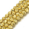 Electroplated Natural Lava Rock Beads Strands G-S352-31C-B-3