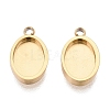 304 Stainless Steel Pendant Cabochon Component STAS-Q113-25A-G-1