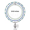 Oval with Virgin Mary & Cattle Head & Bee & Feather Pendant Necklaces Set NJEW-SW00006-5