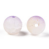 Frosted Baking Paint Crackle Glass Beads with Glitter Powder X1-DGLA-T004-01E-2