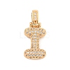 Brass Micro Pave Clear Cubic Zirconia Pendants KK-B099-01G-I-1