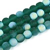 Frosted Transparent Glass Beads Strands GLAA-T032-T8mm-MBB21-1