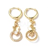 Clear Cubic Zirconia Ring with Butterfly Dangle Hoop Earrings EJEW-B017-08G-2