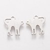 Tarnish Resistant 304 Stainless Steel Kitten Charms STAS-Q201-T155-2