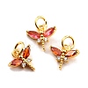 Brass Micro Pave Cubic Zirconia Charms KK-A156-07G-RS-4