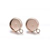 Ion Plating(IP) 304 Stainless Steel Stud Earring Settings STAS-H467-08RG-10mm-2