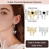12Pcs 2 Colors Alloy Micro Pave Cubic Zirconia Charms FIND-BBC0003-42-2