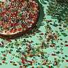 4 Colors Christmas 8/0 Glass Round Seed Beads SEED-X0058-01A-5