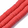 Flat Round Handmade Polymer Clay Beads CLAY-R067-12mm-30-1