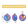 18Pcs 3 Colors 201 Stainless Steel Pendants STAS-DC0013-72-2