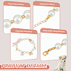 2Pcs Glass Pearl Beads & Iron Chain Pet Collar NJEW-DR00004-3