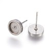 Tarnish Resistant 304 Stainless Steel Stud Earring Settings STAS-L219-02C-2