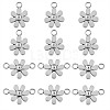 12Pcs 430 Stainless Steel Small Flower Connector Charms & Pendants JX240A-1