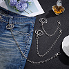 3 Sets 3 Styles Aluminium Twisted Chains for Jeans Pants HJEW-SP0001-53-4