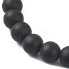 2Pcs 2 Style Glass & Natural Lava Rock Round Beaded Stretch Bracelets Set BJEW-JB09847-5