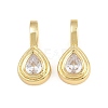 Brass Pave Clear Cubic Zirconia Pendants KK-CBA56EF-35B-G-02-1