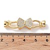 Rack Plating Brass Micro Pave Clear Butterfly Cubic Zirconia Fold Over Clasps KK-Q797-09G-3