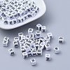 Acrylic Horizontal Hole Letter Beads PL37C9308-W-1