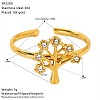 304 Stainless Steel Rhinestone Cuff Open Rings WG17863-01-1