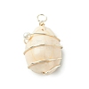Natural Cowrie Shell Copper Wire Wrapped Pendants PALLOY-TA00196-02-3