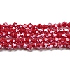 Opaque Solid Color Electroplate Glass Beads Strands EGLA-A039-P4mm-A02-1