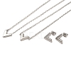 Non-Tarnish Letter V 304 Stainless Steel Pendant Necklaces & Bracelets & Stud Earrings Sets for Women SJEW-C004-04P-2