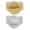 304 Stainless Steel Open Cuff Finger Ring Cabochon Settings STAS-T060-06-1