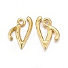 Golden Plated Alloy Letter Pendants PALLOY-J718-01G-V-1