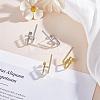 Gold Hoop Earrings Studs 18K Gold Plated Open C Shape Hoop Earrings Studs Simple Hypoallergenic Dainty CZ Studs Jewelry Gift for Women JE1074A-5