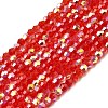 AB Color Plated Transparent Glass Beads Strands GLAA-G127-01B-1