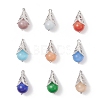 Cat Eye with Brass Pendants PALLOY-JF04275-1