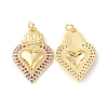 Rack Plating Brass Micro Pave Cubic Zirconia Pendants KK-C021-11G-1