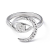 Tarnish Resistant 304 Stainless Steel Open Cuff Ring Finding RJEW-C046-05P-2