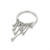 304 Stainless Steel Round Bead Tassel Finger Rings WGCFC02-02-1