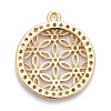 Brass Micro Pave Clear Cubic Zirconia Pendants ZIRC-A018-05G-RS-2