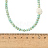 Natural Keshi Pearl Coin and Natural Amazonite Heishi Beaded Necklaces for Women NJEW-JN06344-4