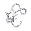 Non-Tarnish 304 Stainless Steel Star Open Cuff Ring RJEW-T023-05P-3