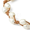 Natural Pearl Braided Bead Bracelets with Waxed Polyester Cords BJEW-TA00291-2