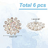 ARRICRAFT 6Pcs 1-Hole Alloy Rhinestone Shank Buttons BUTT-AR0001-12-2