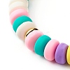 Shell Shape Cubic Zirconia Charm Stretch Bracelets Set for Teen Girl Women BJEW-JB06850-01-14