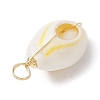 Natural Cowrie Shell Copper Wire Wrapped Pendants PALLOY-JF02932-03-4