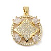 Brass Cubic Zirconia Pendants KK-K275-20G-1